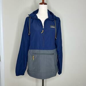 L.L. Bean Zipper Front Hoodie Size Small Vintage Navy Classic Timeless
